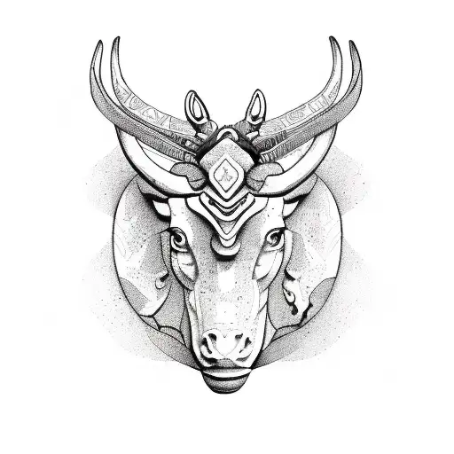 Aires with Taurus zodiac sign  tattoo design idea