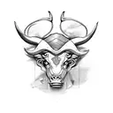 Taurus zodiac sign from the side tattoo design idea