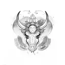 Taurus zodiac sign from the side tattoo design idea