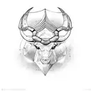 Taurus zodiac sign from the side tattoo design idea