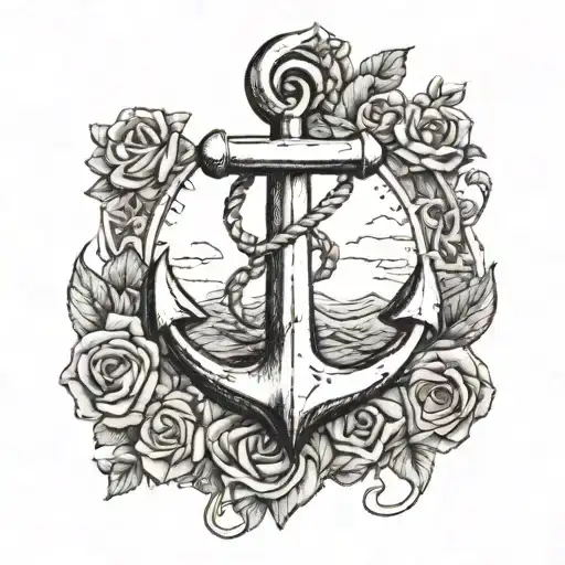 anchor for girl tattoo design idea