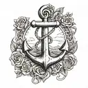 anchor for girl tattoo design idea