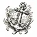 anchor for girl tattoo design idea
