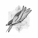 flying blue jay  tattoo design idea