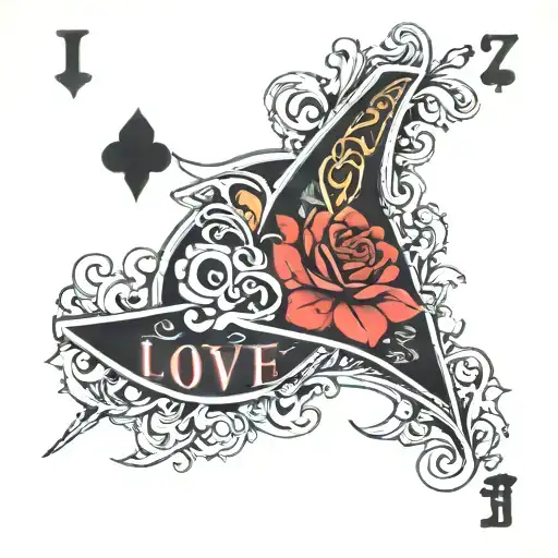 deck of cards with the words "love yourz j cole tattoo design idea