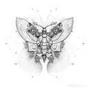 moth moon tattoo design idea