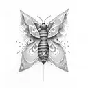 moth moon tattoo design idea