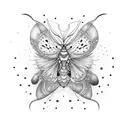 moth moon tattoo design idea