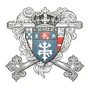 Croatia flag, USA flag, centered with a catholic cross  tattoo design idea