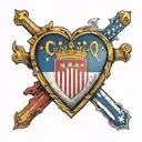 Croatia flag, USA flag, centered with a cross  tattoo design idea