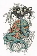 gemini zodiac sign with a goddess tattoo design idea