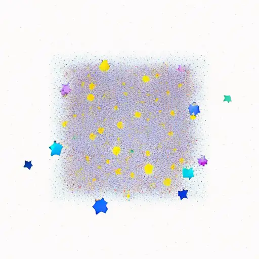 A starry night sky with blooming tulips scattered throughout tattoo design idea