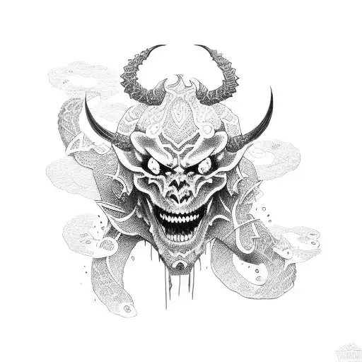demon Japan tattoo design idea