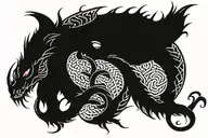 japanese viking dragon snake wrap sternum tattoo design idea