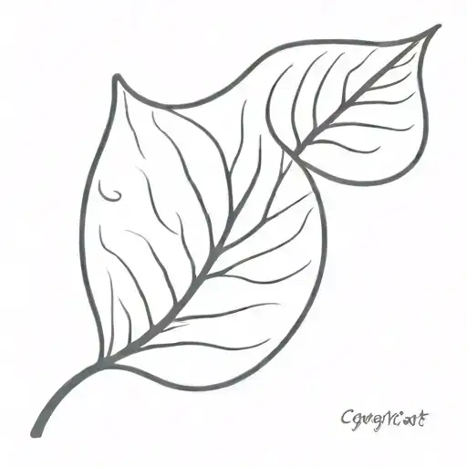leaf with a thumbprint background black tattoo design idea