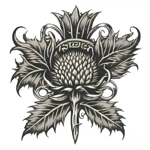 thistle pattern Celtic arm band tattoo design idea