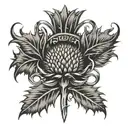 thistle pattern Celtic arm band tattoo design idea