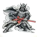 samurai darth vader tattoo design idea