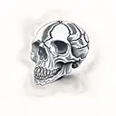 skull with snake tattoo design idea