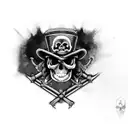 a skull and crossbones tattoo design idea