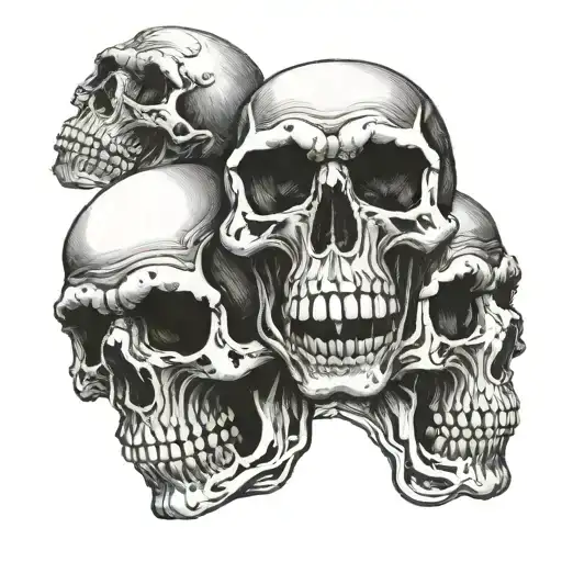 hear no evil see no evil speak no evil skull tattoo tattoo design idea