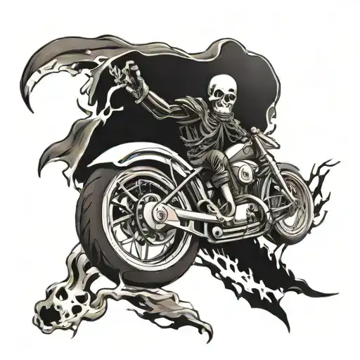 reaper  ghostrider graveyard tattoo design idea