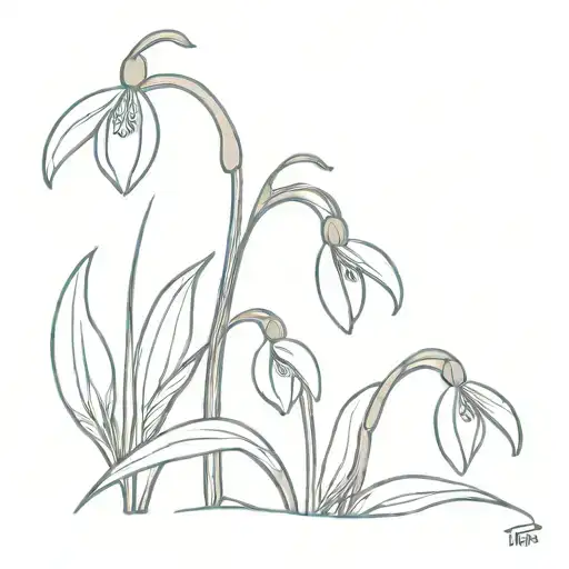 snow drops in NEDA symbol   tattoo design idea