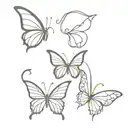 3 butterflies 1 butterfly with angel wing  tattoo design idea