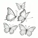3 butterflies 1 butterfly with angel wing  tattoo design idea