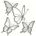 3 butterflies 1 butterfly with angel wing  tattoo design idea