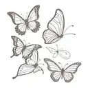 3 butterflies 1 butterfly with angel wing  tattoo design idea