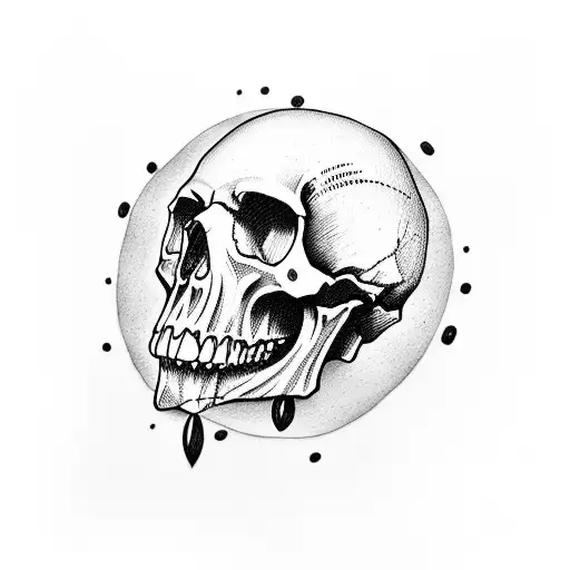 Skull with gun tattoo design idea