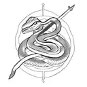 snake and sword  tattoo design idea