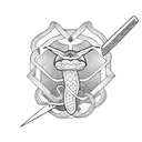 snake and sword  tattoo design idea