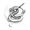 snake and dagger tattoo design idea
