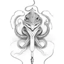 snake and dagger tattoo design idea