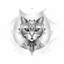 mobster cat holding gun tattoo design idea