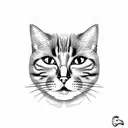 mobster cat holding gun tattoo design idea