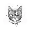 mobster cat holding gun tattoo design idea
