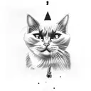 mobster cat holding gun tattoo design idea