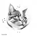 mobster cat holding gun tattoo design idea