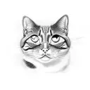 mobster cat holding gun tattoo design idea