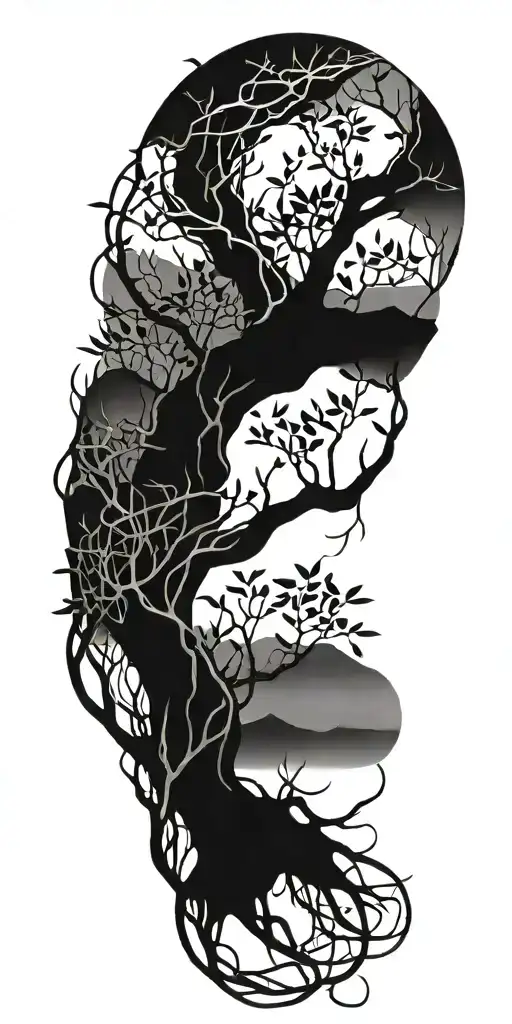 mangrove with vines  tattoo design idea