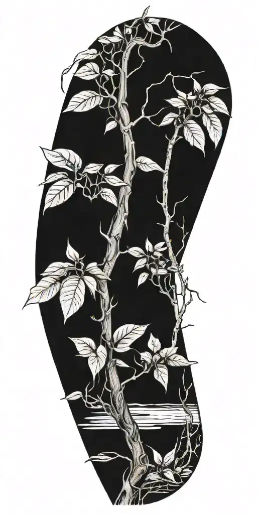 mangrove with vines  tattoo design idea