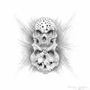 A dotwork tattoo depicting the duality of love and hate within a bondage context tattoo design idea