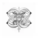 A creative composition featuring symbols of loyalty and bondage in a blackwork style tattoo design idea