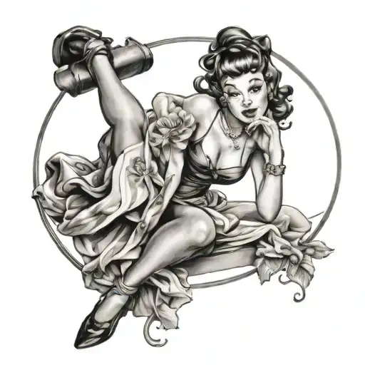 pin up girl tattoo design idea
