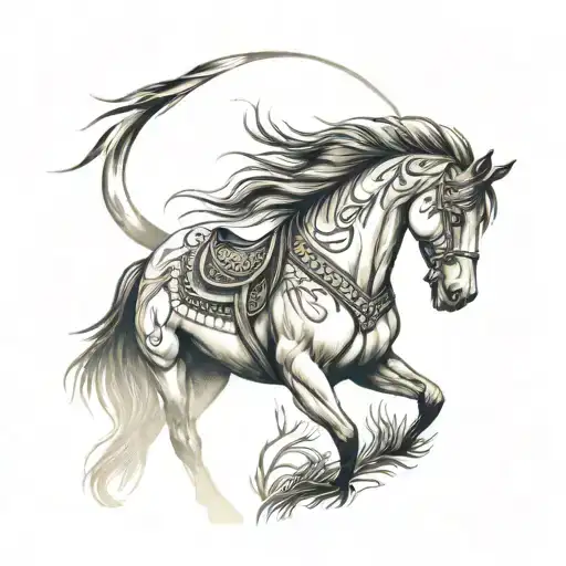 native war horse tattoo design idea
