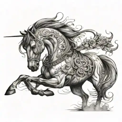 war horse tattoo design idea