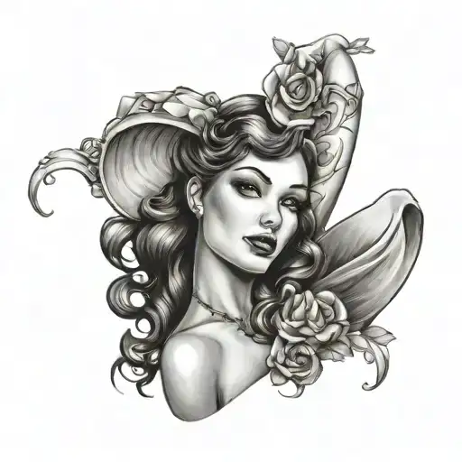 pin up girl tattoo design idea